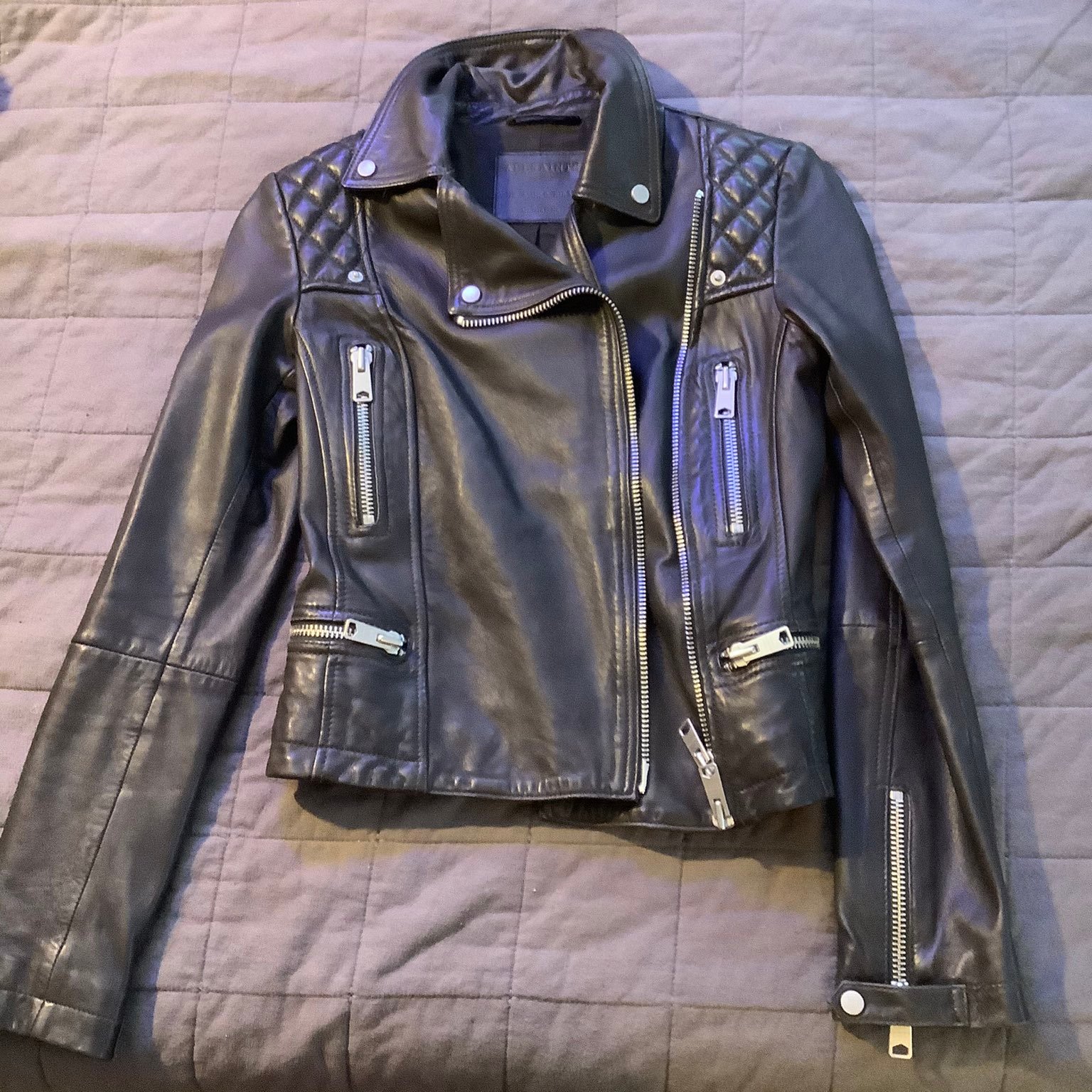 AllSaints dark brown leather jacket