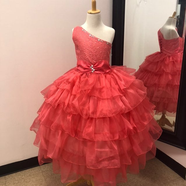Little Girls Organza Ruffled Dress