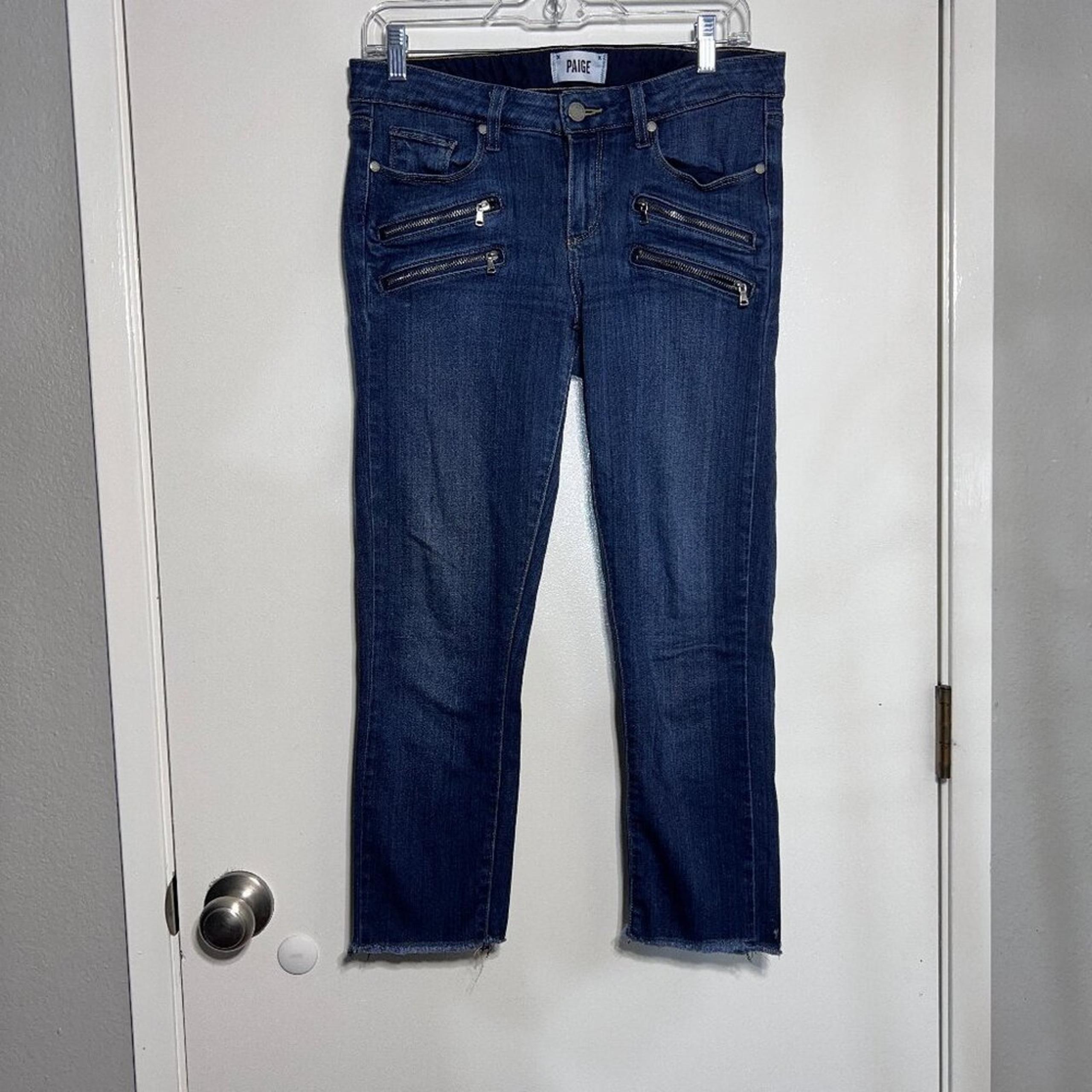Paige Edgemont Double Zip Skinny Jean Denim Pants Cropped Women's Size 29