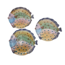 3 Fish Shaped Plates Italica Ars Italy Pottery Sea Ocean Beach Theme