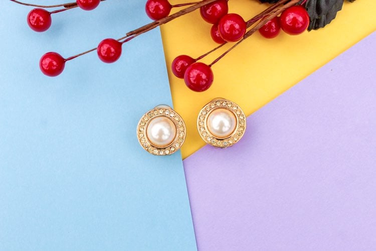 Christian Dior Pearl Crystal Earrings