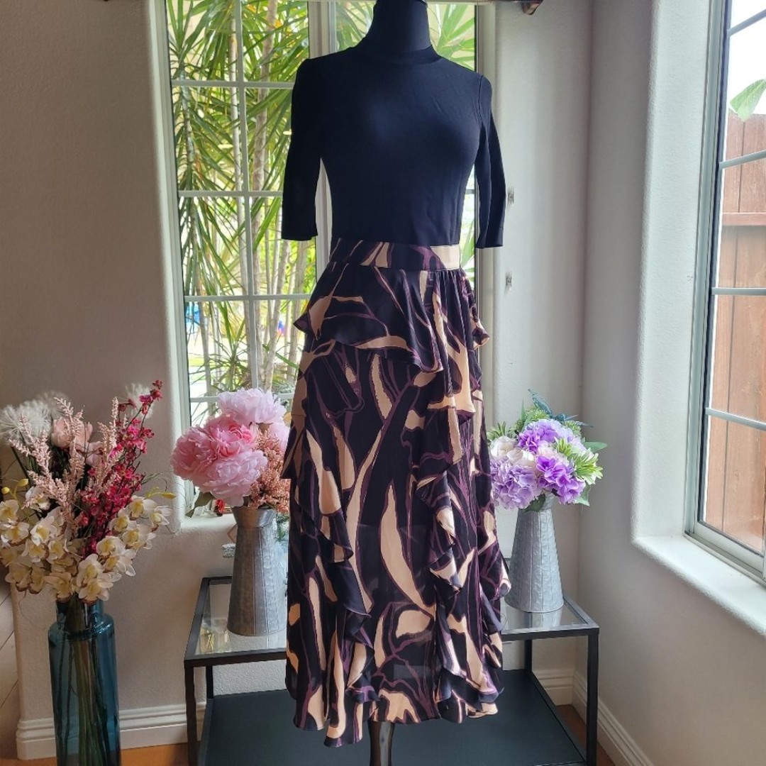 NWT TED BAKER RUFFLE MIDI DRESS