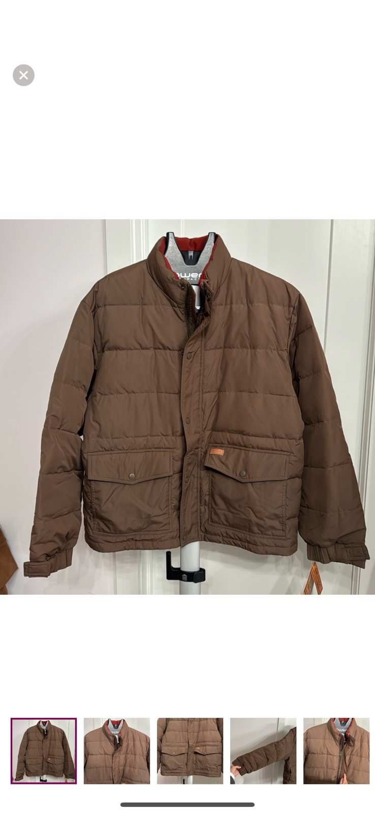NWT Outback Trading Co. Men’s Down Puffer Jacket Sz XL Brown Full Zip Chores
