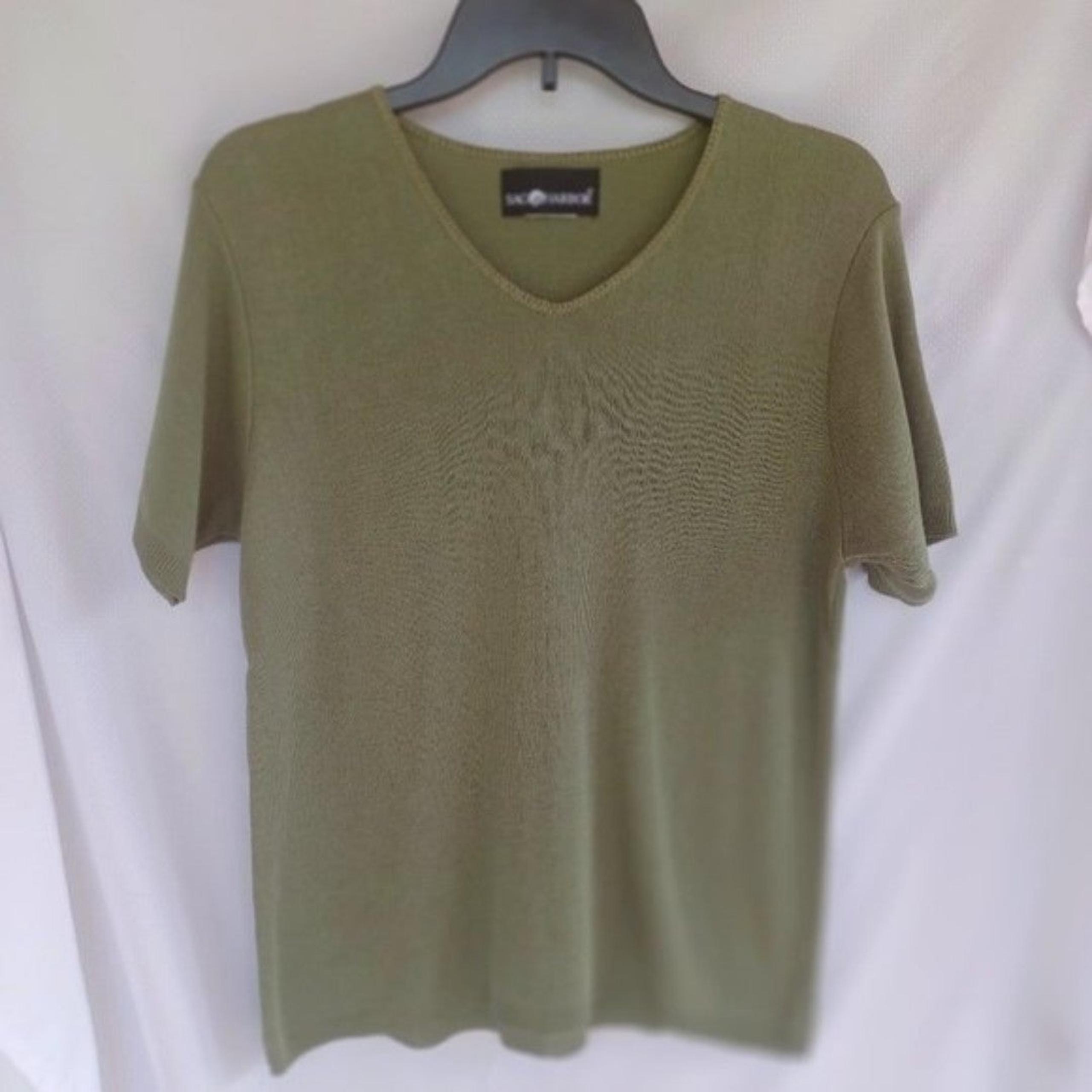 Woman's Sag Harbor Khaki Green Size Large knit top