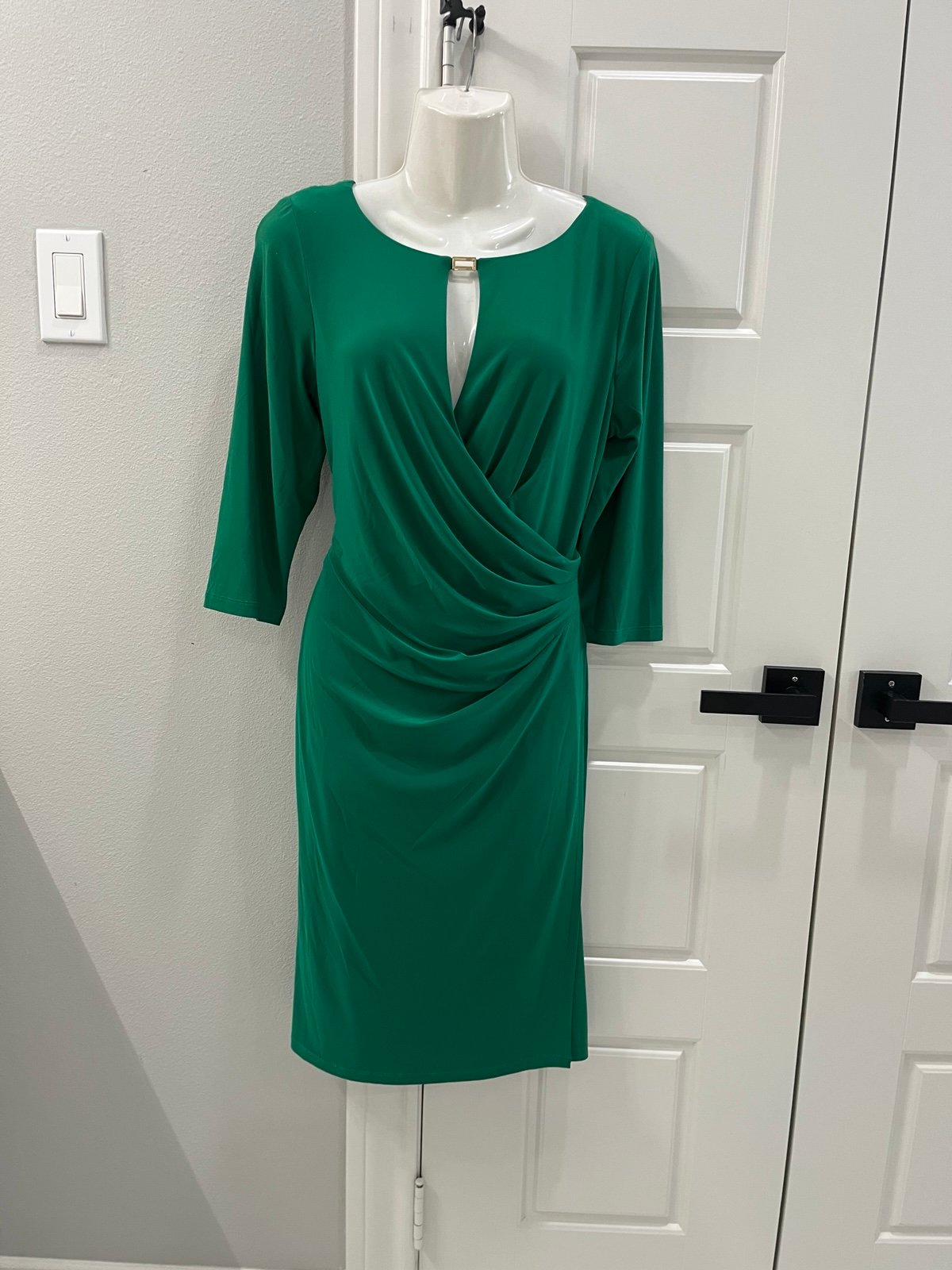 Dress Lauren Ralph Green Stretch Midi Dress Size 10
