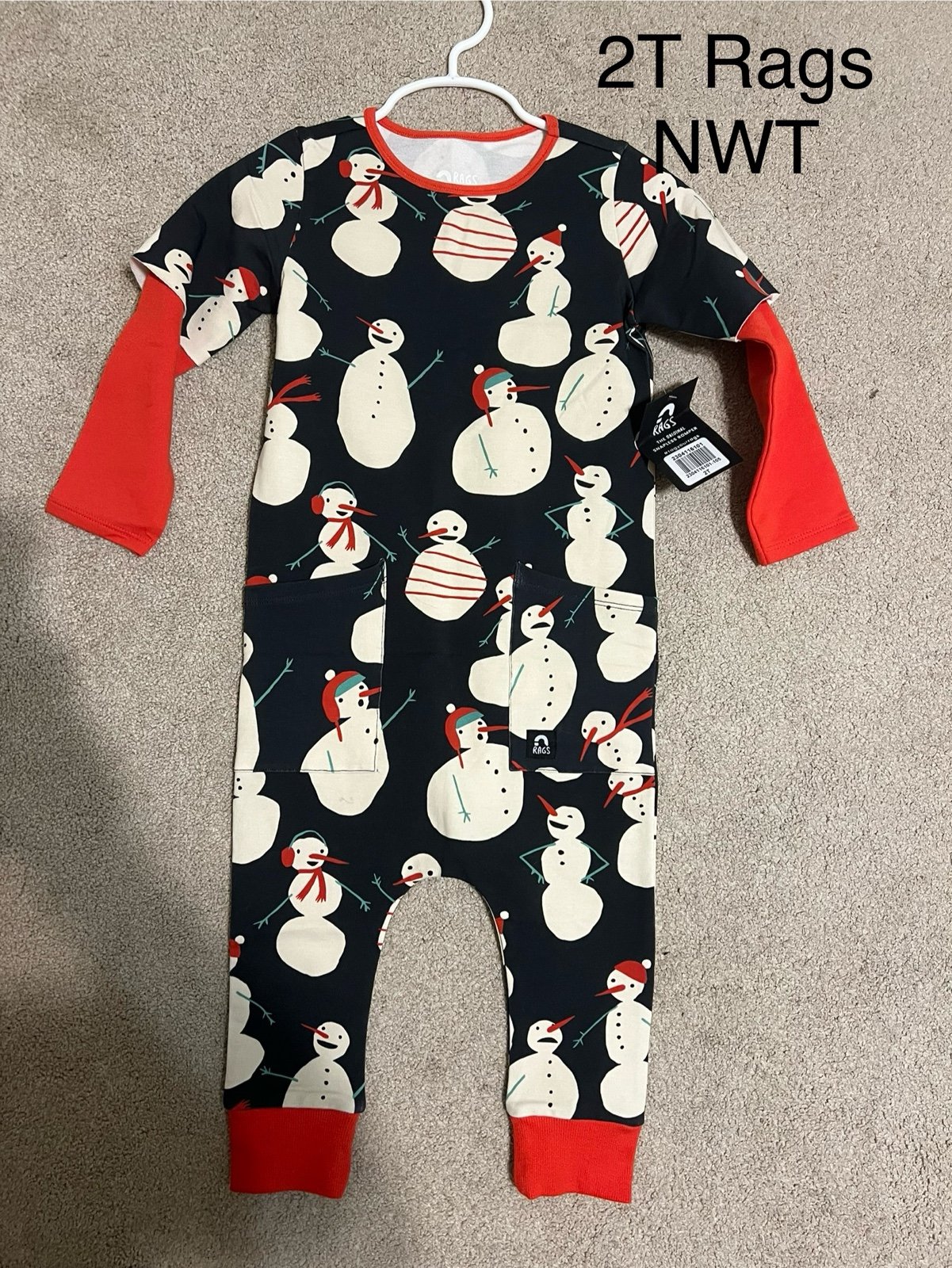 2T rags snowman romper