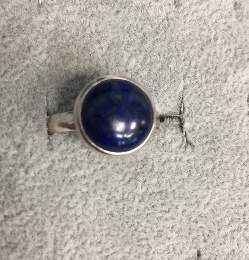 925 silver ring with blue stone