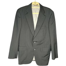 Paul Stuart Vintage Wool 2 Button Front Navy Striped Blazer Jacket size 42