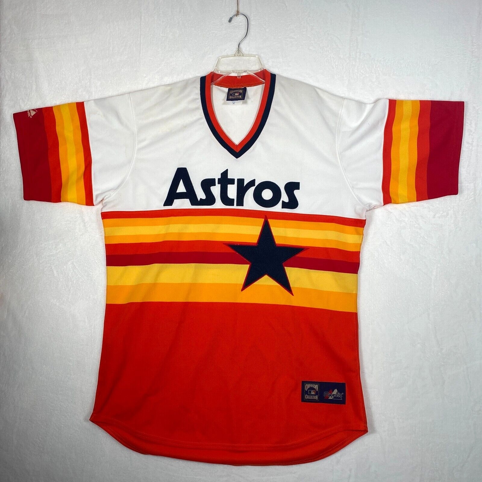 Houston Astros Majestic Throwback Rainbow Cooperstown Collection Jersey X-LARGE
