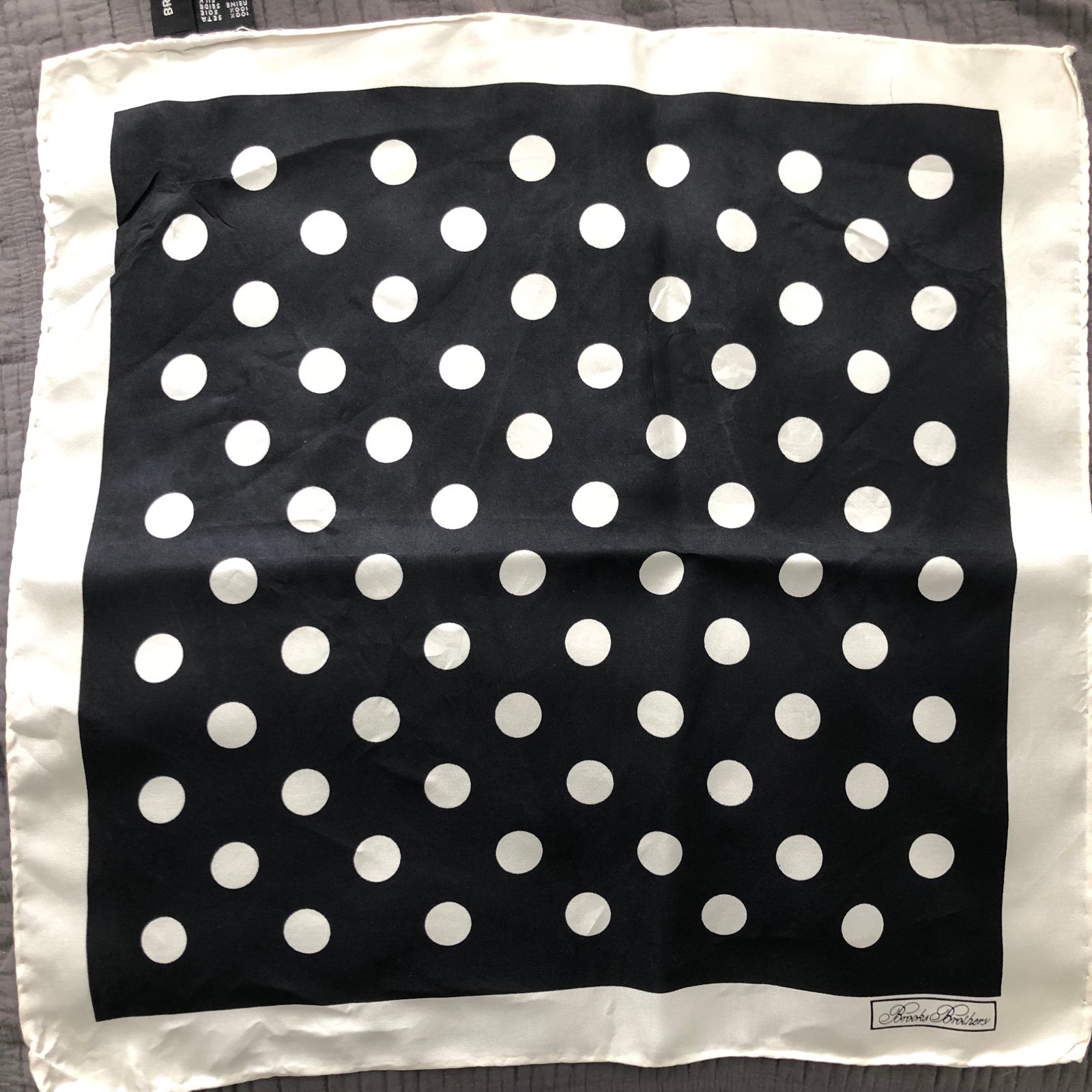 Brooks Brothers Polka Dot Silk Scarf