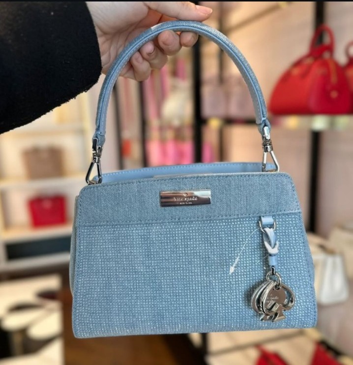 NWT Kate Spade KL146 Madison Studded Denim Small Top Handle Satchel
