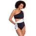 Ralph Lauren Bel Aire Cutout One-Shoulder One Piece Swimsuit Black White 6