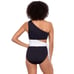 Ralph Lauren Bel Aire Cutout One-Shoulder One Piece Swimsuit Black White 6