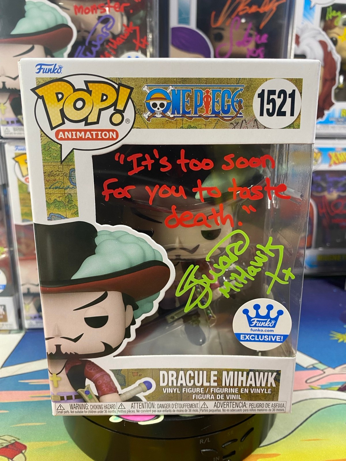 #1521 Dracule Mihawk Funko Pop Signed & Quoted by Steven John Ward