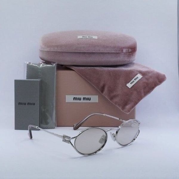 NEW Miu Miu MU52YS Pink Gold Metal Sunglasses Sunglasses
