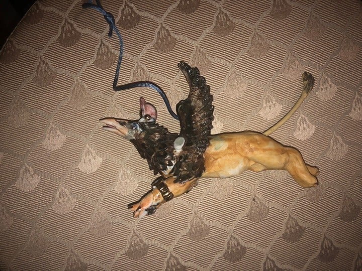 Whimsical Eric Abraham's Flying Pig Studio Flying GRIFFIN Sculpture