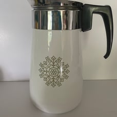 Vintage 70s Corning Ware Green Medallion Pitcher 9 Cup coffee carafe