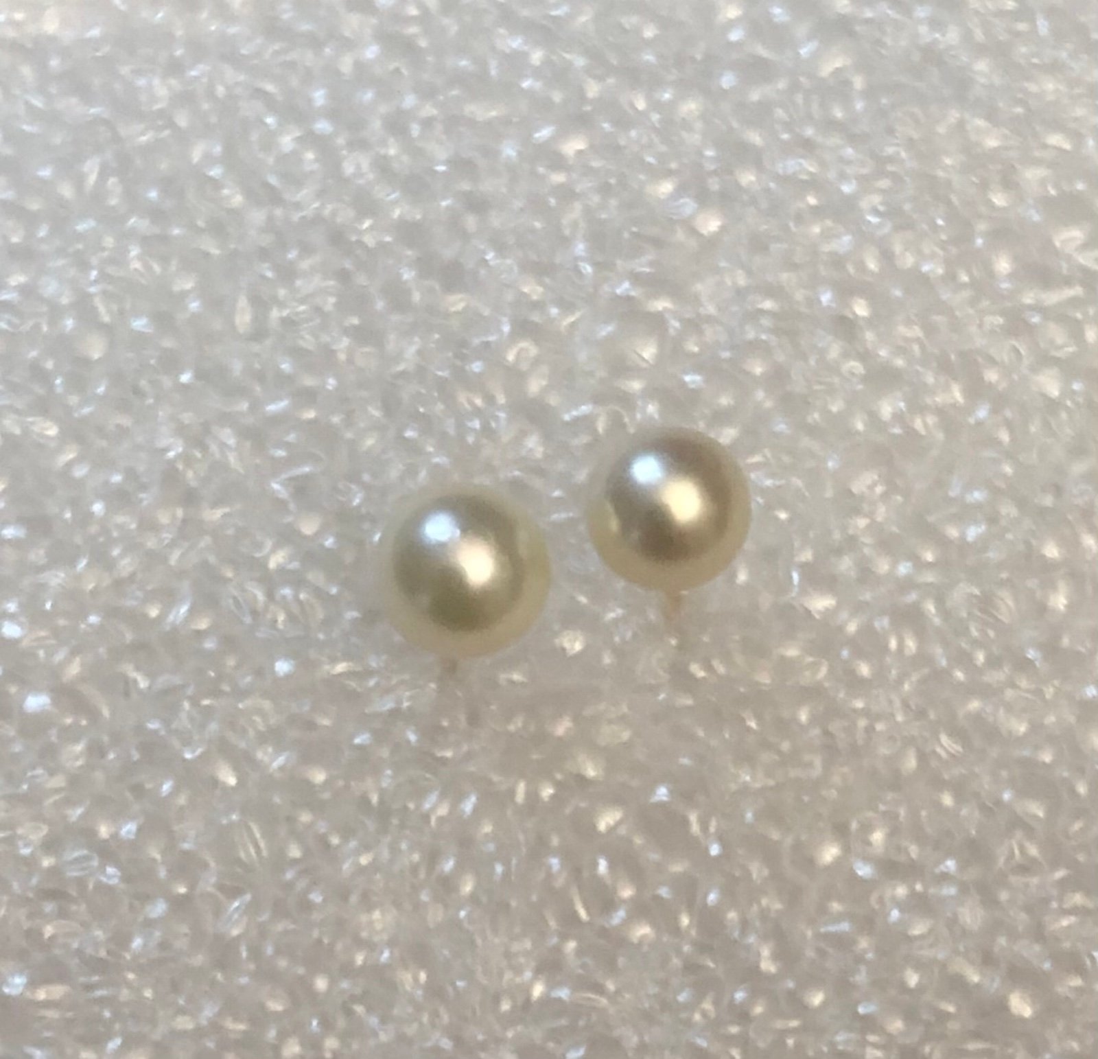 14k gold 4.2mm Akoya pearl studs earrings with gold filled ear backs