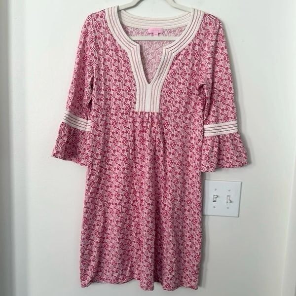 Lilly Pulitzer Silk Cotton Twyla Dress All Over “Lilly” Print M
