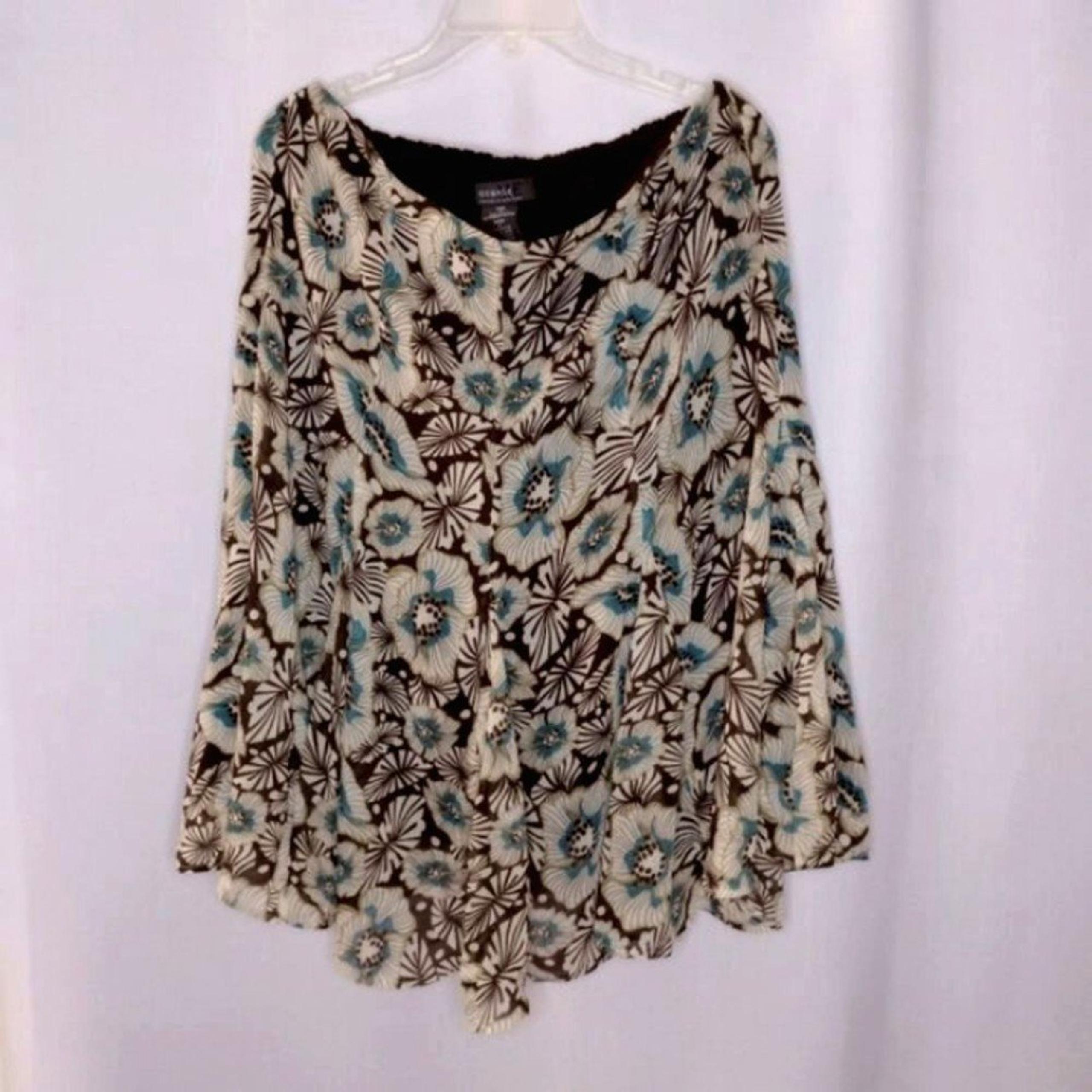 George Women's Flowy Midi Knee Length Floral Elastic Back Flirty Skirt sz: 12