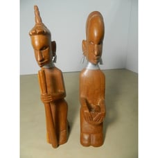 African Hand Carved Statues 9 Drummer & Didgeridoo Player Neck Rings & Earrings