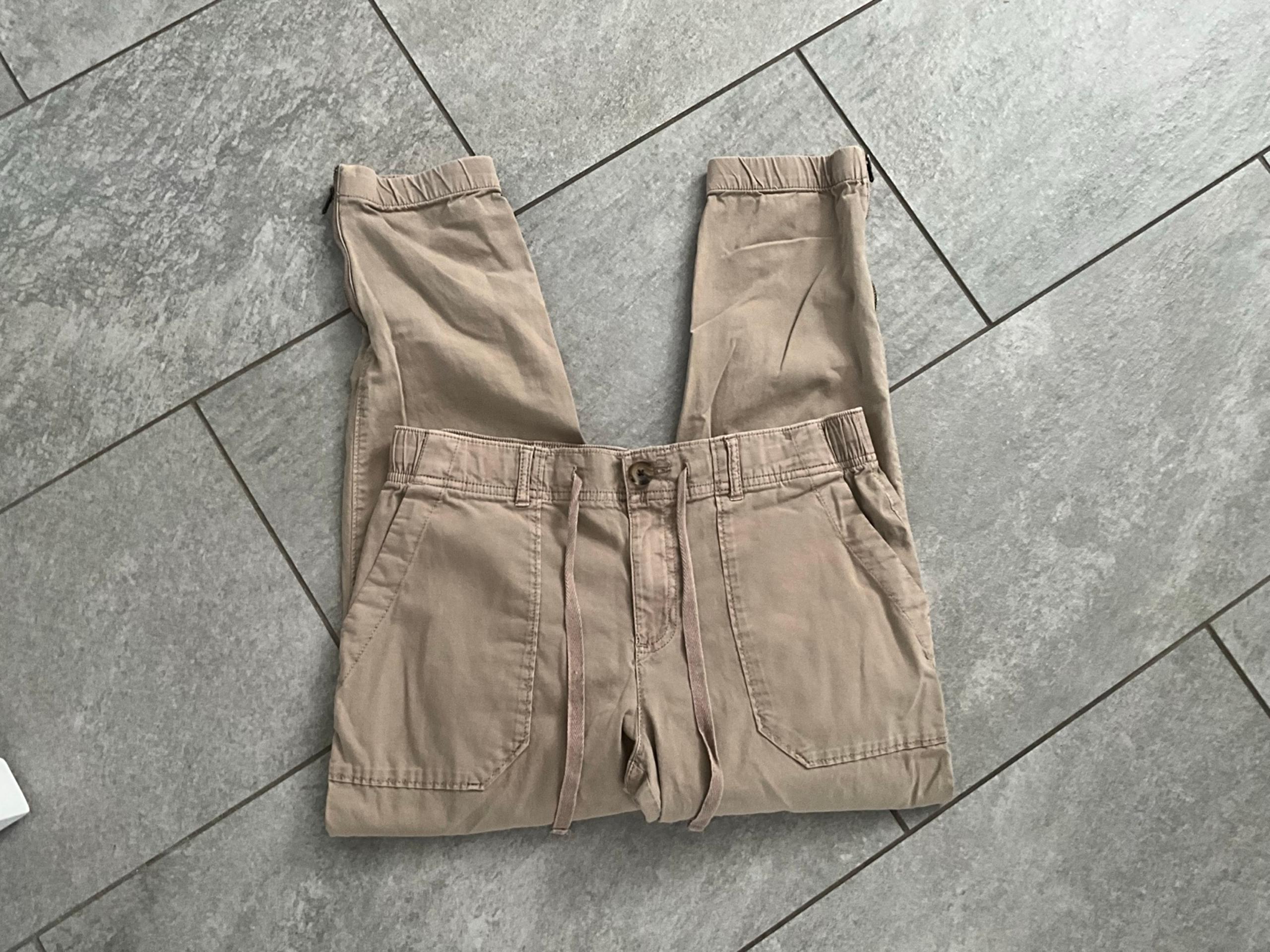 Sonoma Goods for Life Beige/Khaki Pull On Zippered Ankle Cropped Pants Size PM