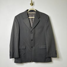 Kilburne & Finch Vintage Brown with Blue Pinstripe Suit Jacket Wool Blend 40R