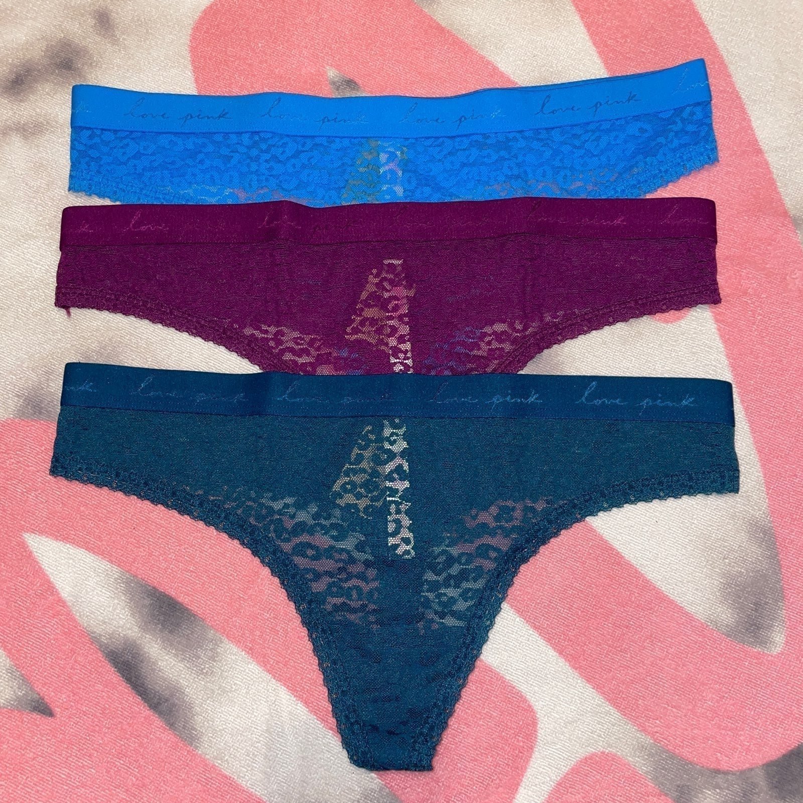 PINK Victoria's Secret Lace Thongs