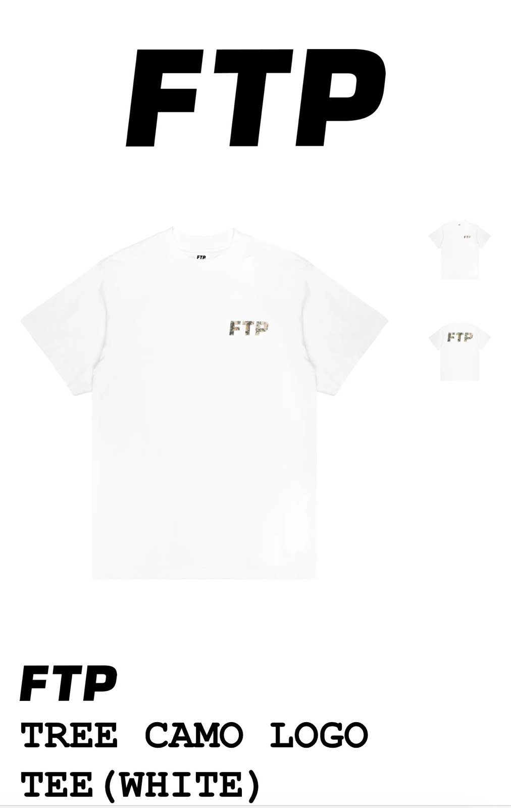 FTP LOGO CAMO T-SHIRT WHITE