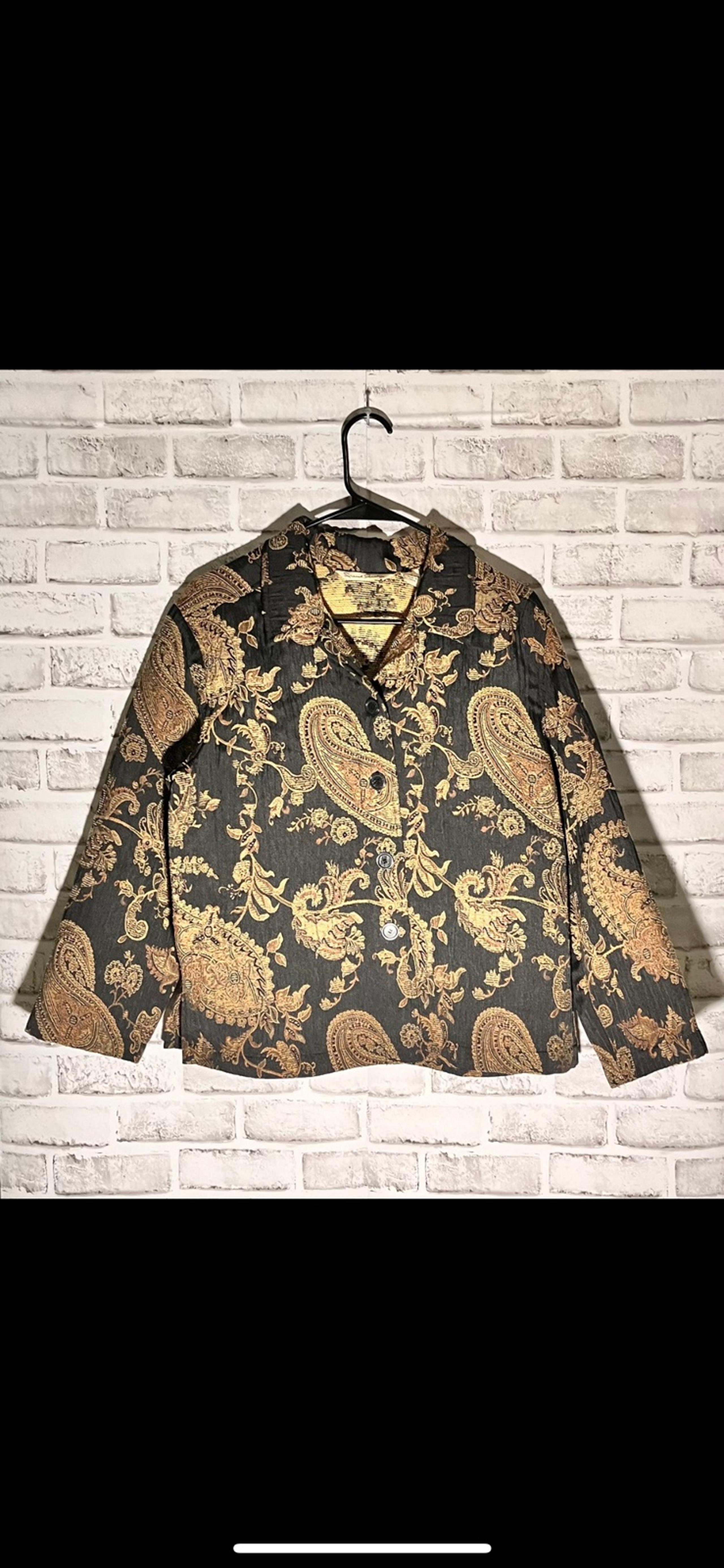 Vintage French Laundry Gold/Black Tapesty Jacket/Blazer