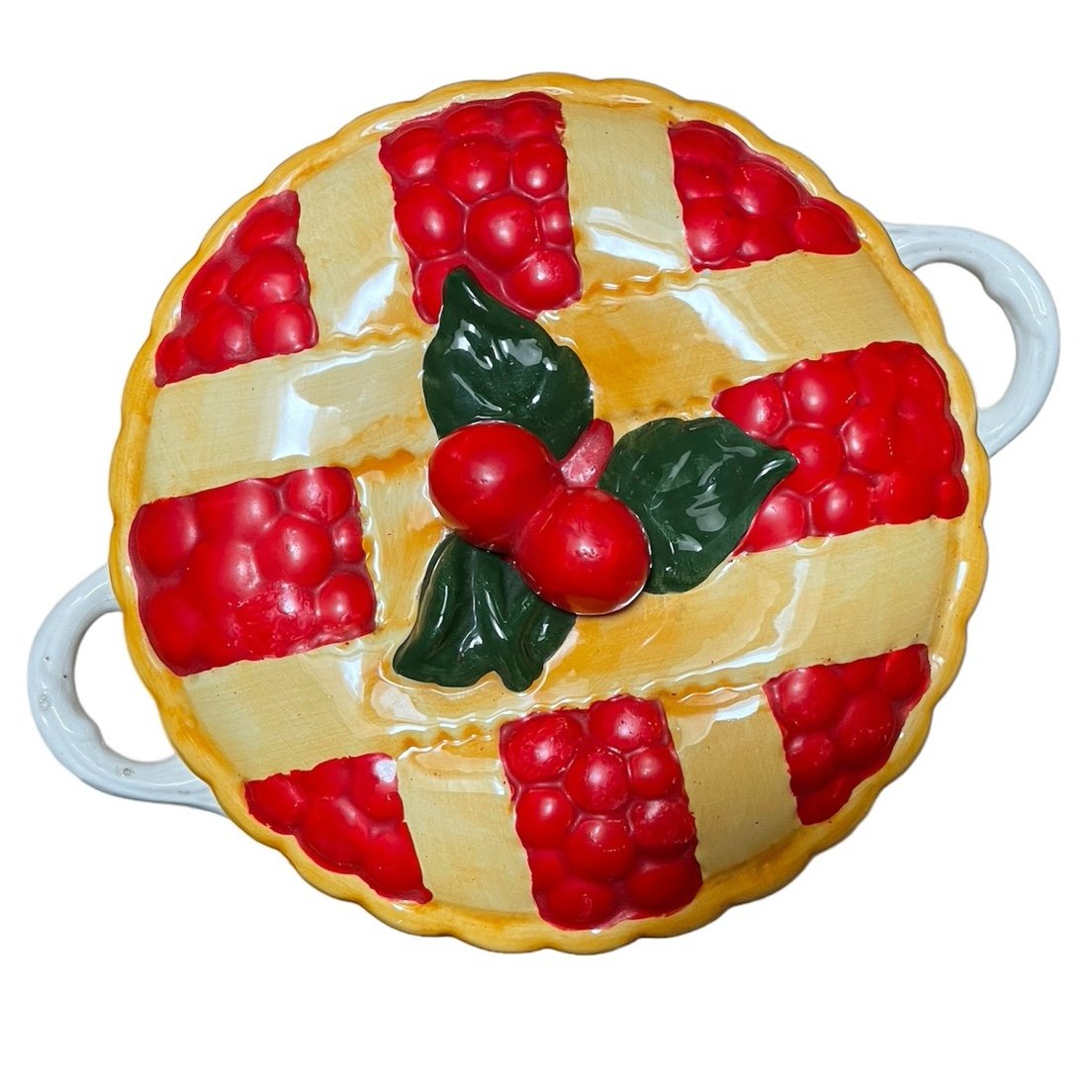 Vintage Ceramic Cherry Pie Dish From 1975