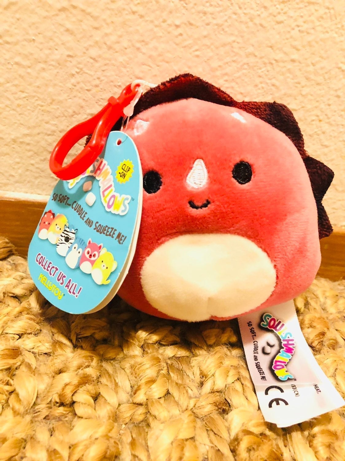 Tristan dinosaur clip on squishmallow 3.5 RARE HTF