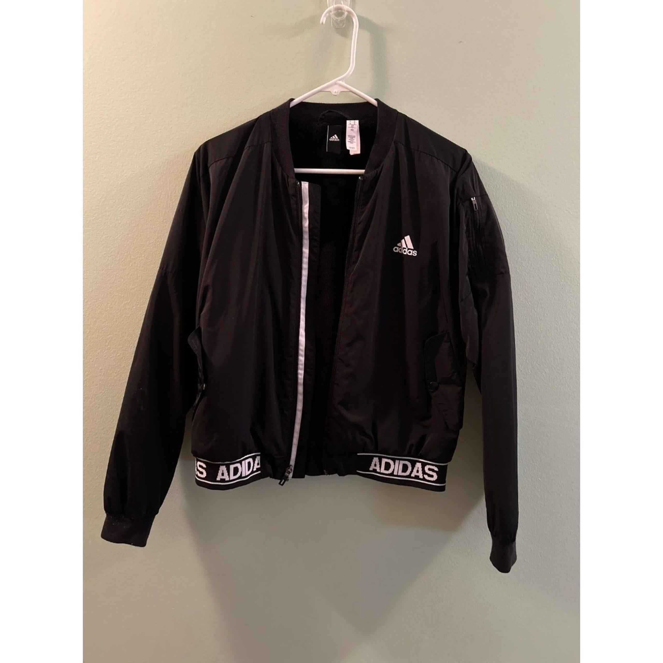 Womans Adidas medium weight jacket, fleece lined, bomber jacket