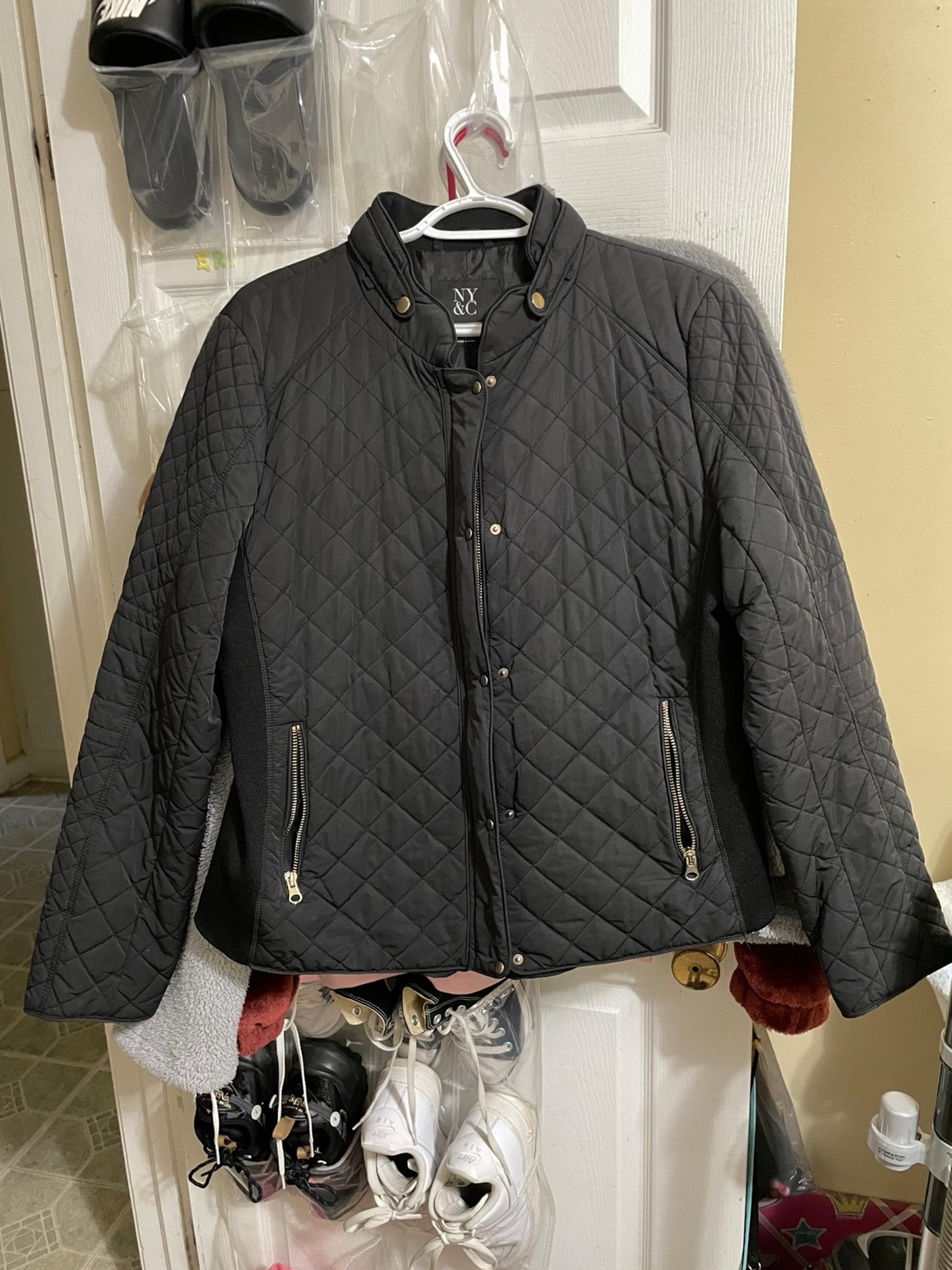 NY&C Black Puffer Zip-Up Jacket
