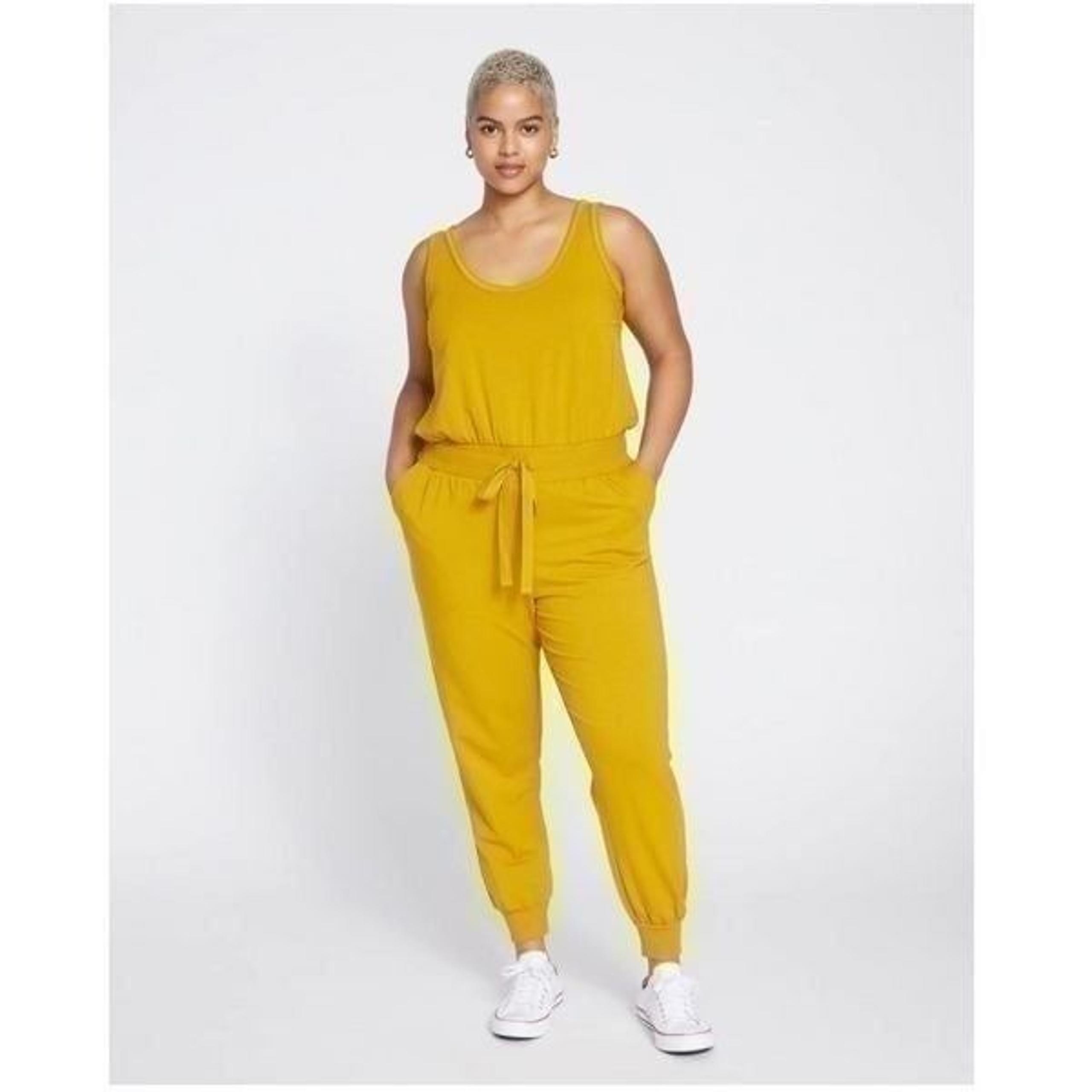 Universal Standard Women’s *Altered Superfine French Terry Jumpsuit in Mustard Y