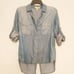 Anthro Cloth & Stone Split Tail Chambray Blouse