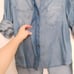 Anthro Cloth & Stone Split Tail Chambray Blouse