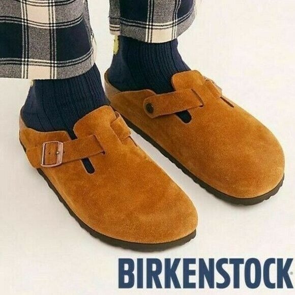 Birkenstock Boston Soft Footbed Clog Slingback Mink Suede EU 42 Mens 9- 9.5