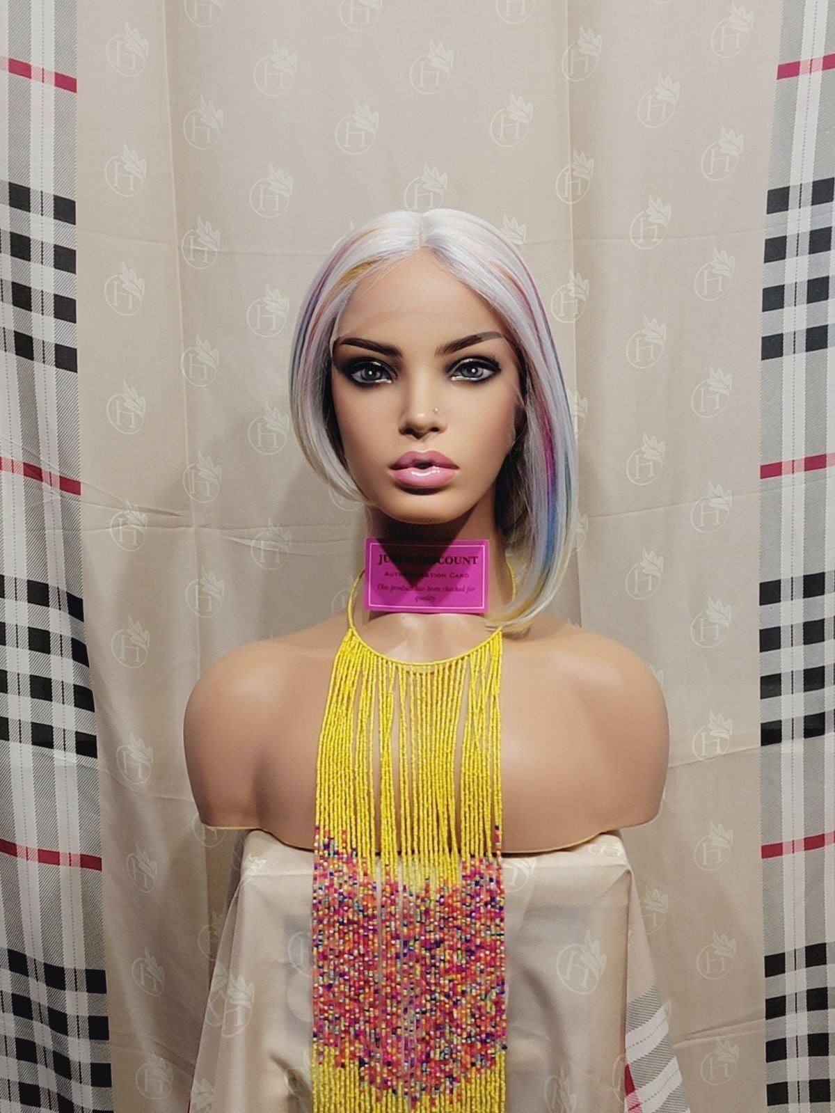 Platinum silver blonde rainbow lace wig