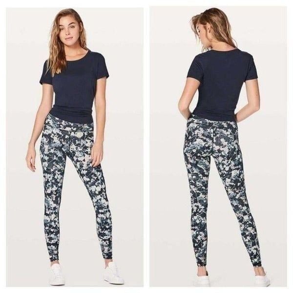 LULULEMON ATHLETICA Wunder Under Hi-Rise Tight 28' Spring Bloom Multi Size 10