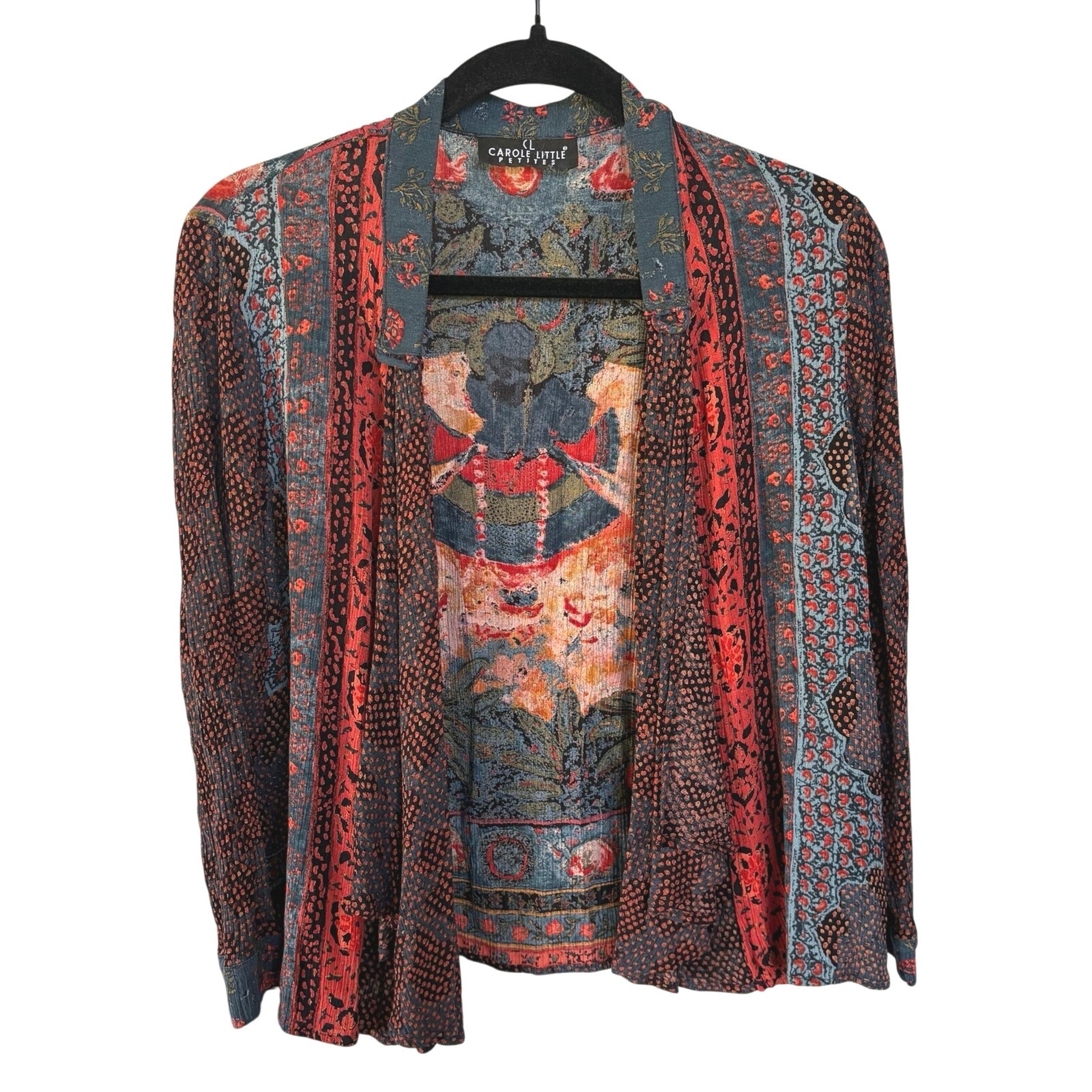 Vintage Bohemian Colorful Artsy Open Flowy Top Petite Witchy Earth Girl Gypsy