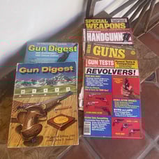 VINTAGE BUNDLE GUN DIGEST 1959 1982 plus Four Magazines from the early 1980’s