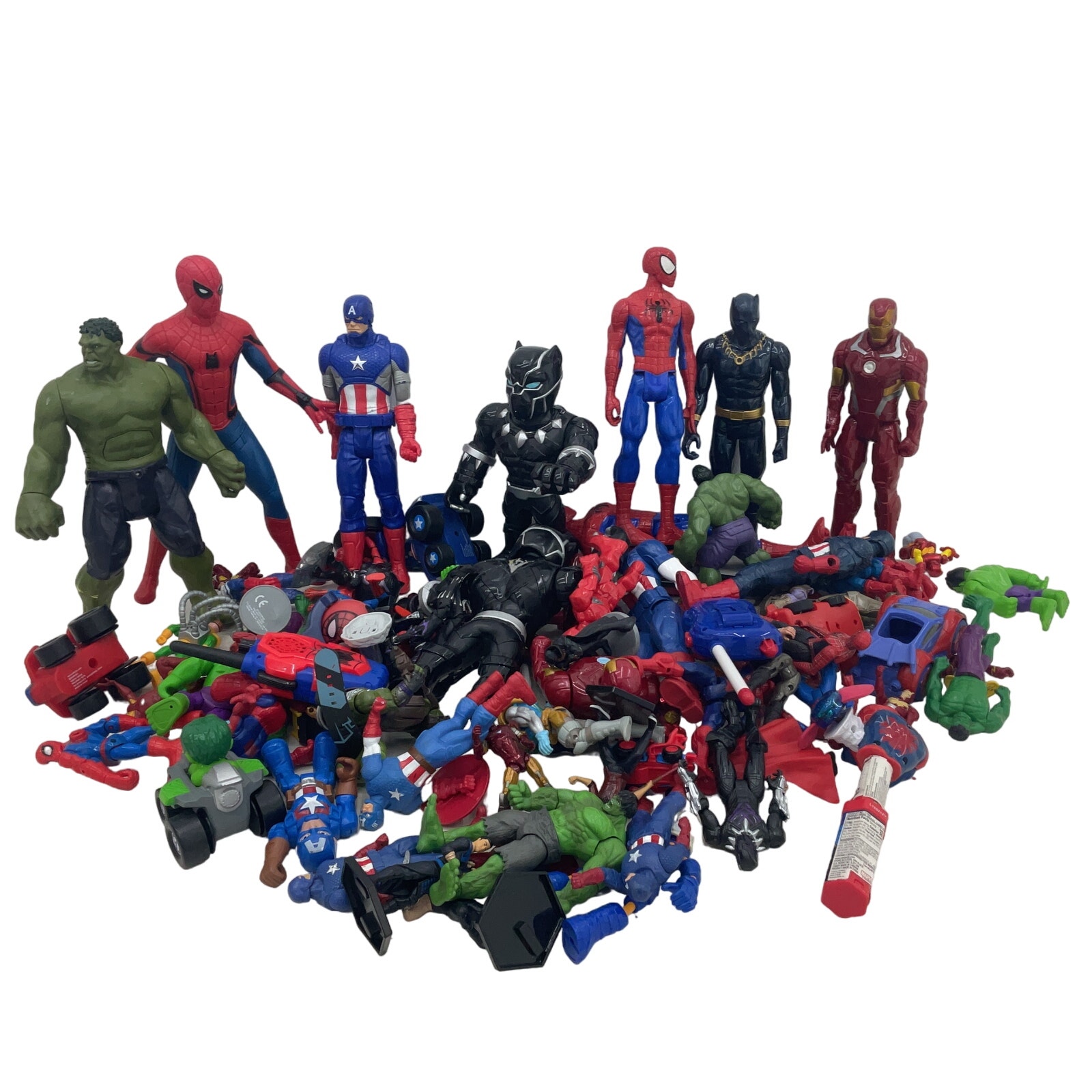 Preowned 15 lbs Super Hero Mixed Marvel Avengers Action Figures Toys Spiderman