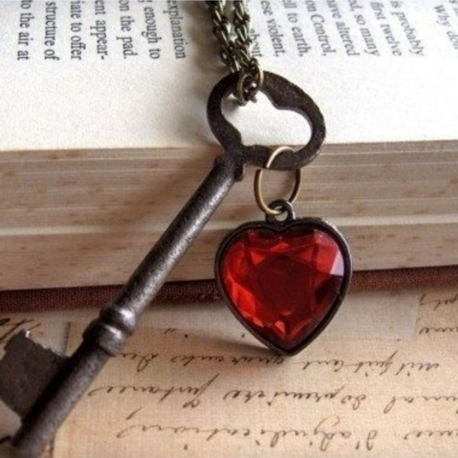Key To My Heart Necklace Skeleton Key Necklace