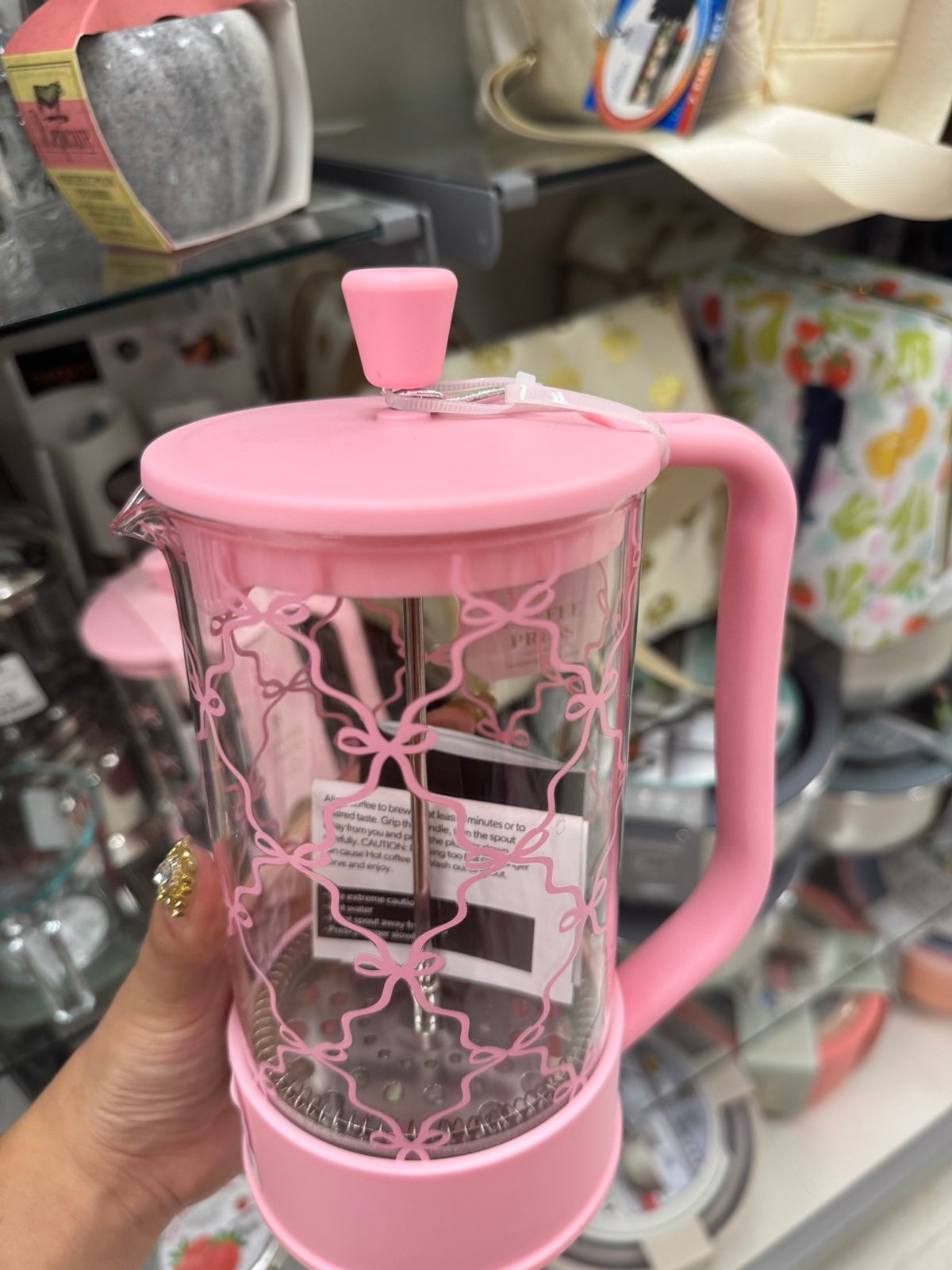 Paris Hilton pink bow coffee press