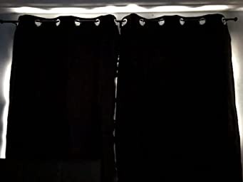 2 Panels, 34 inches Wide by 63 inches Long, Black) Living Room Blackout Curtains