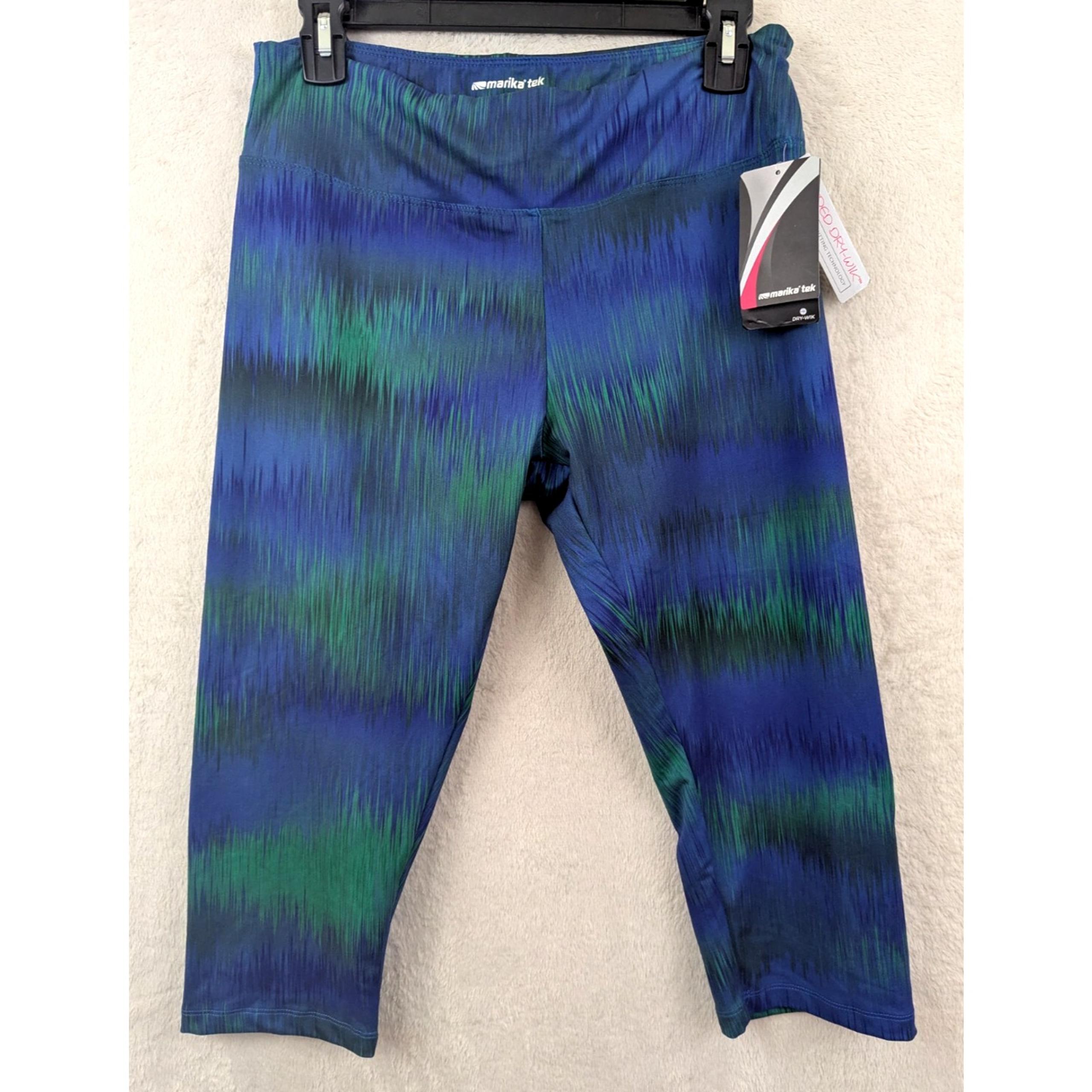 Marika tek sz L athletic Crop Leggings deep blue colorful women 0938