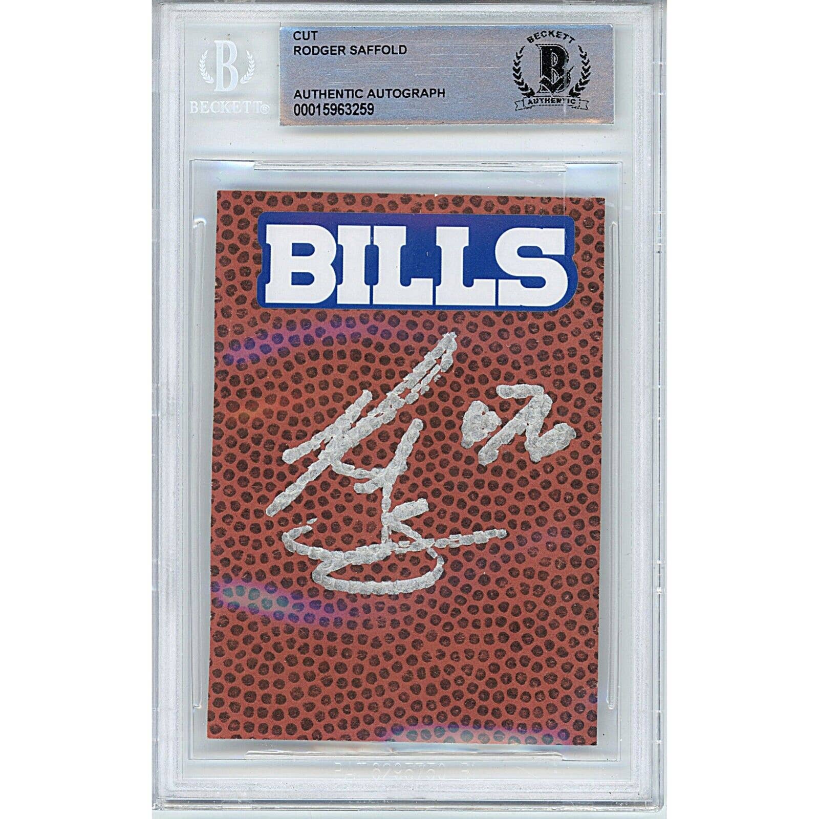 Rodger Saffold Signed Football Cut Buffalo Bills Beckett Authentic Slab COA