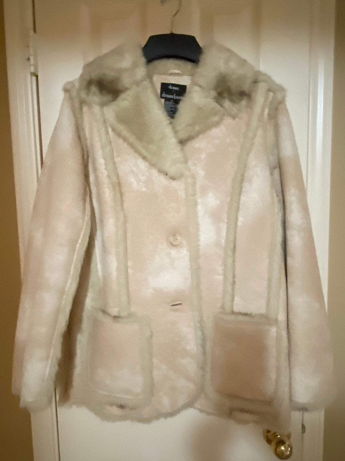 Gorgeous New fully Fox Fuax fur Pattern suede coat/jacket