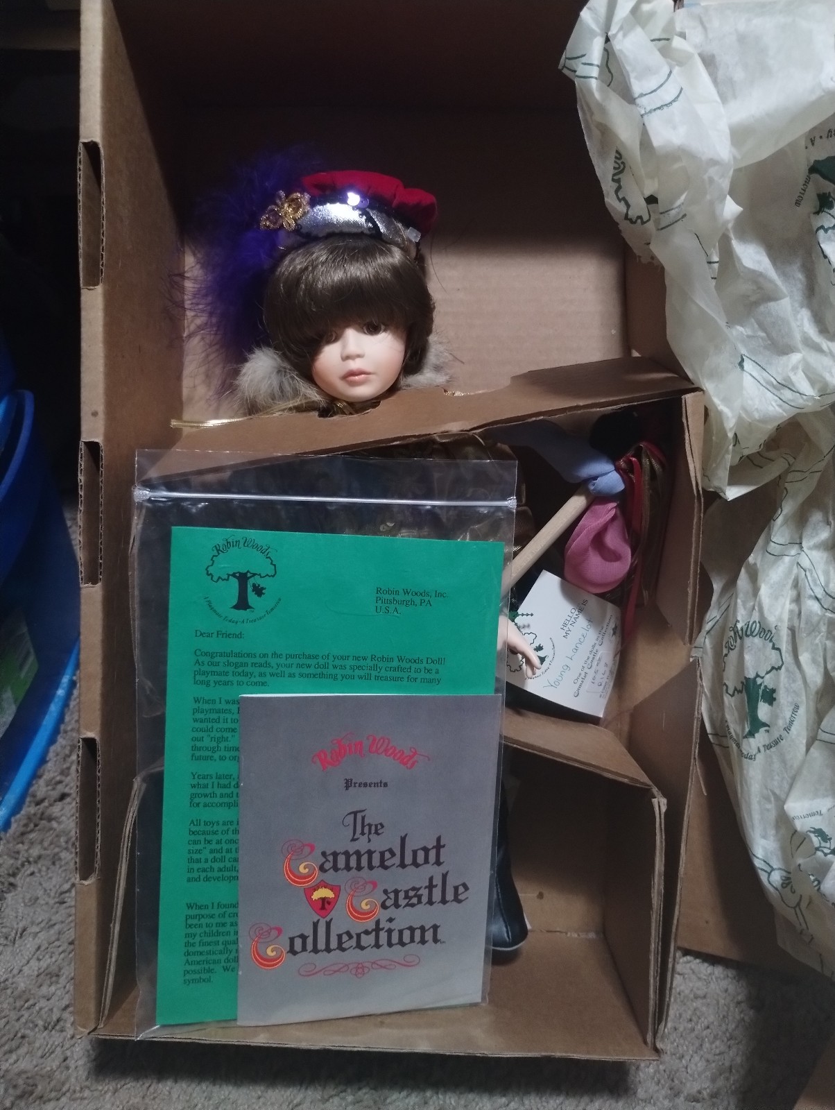 Young Lancelot Porcelain Doll Camelot Castle Collection by Robin Woods